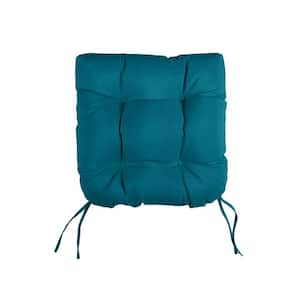 Peacock Tufted Chair Cushion Round U-Shaped Back 19 x 19 x 3