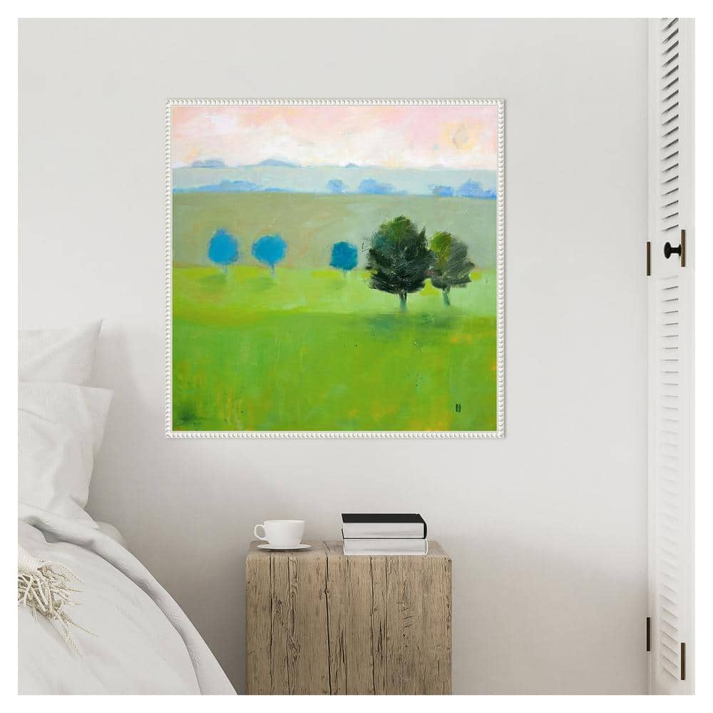 Gascony Trees Scenic Landscape Canvas Art with White Floater Frame
