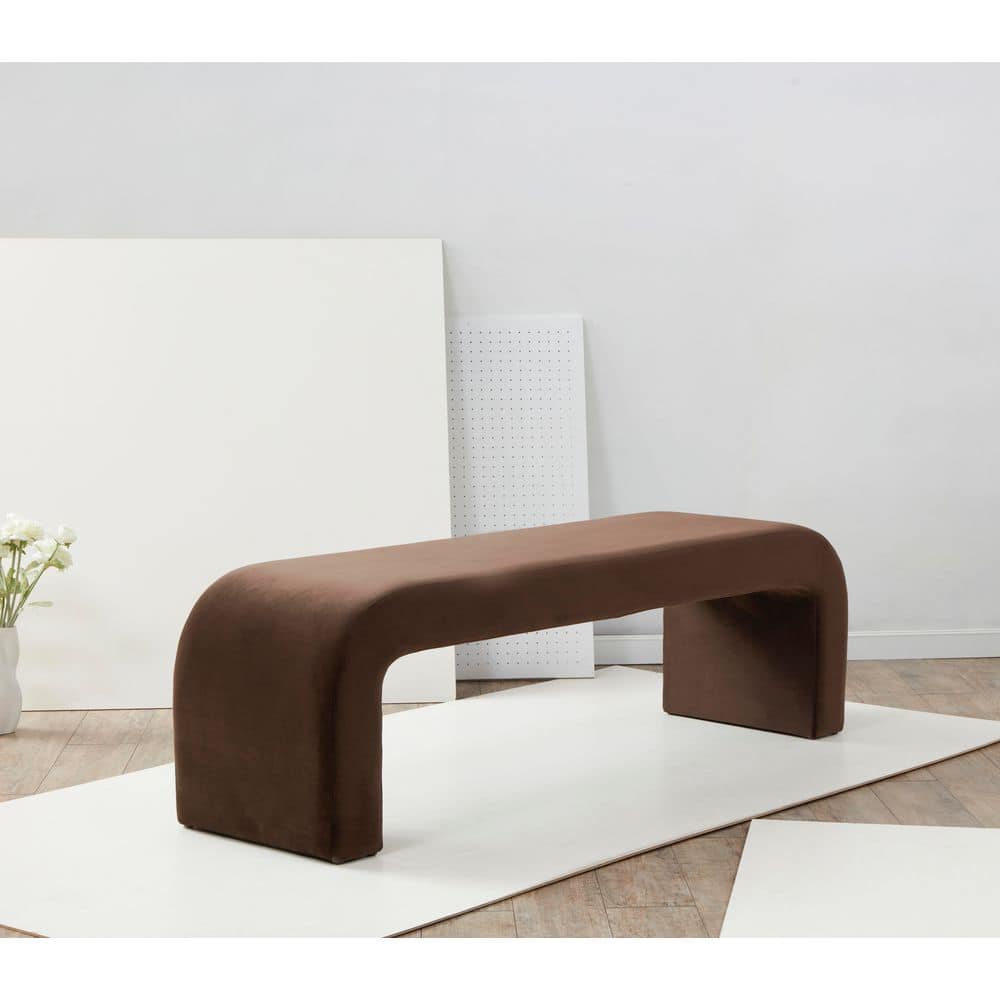 Caralynn 62.4 in. Dark Brown Entryway Bench