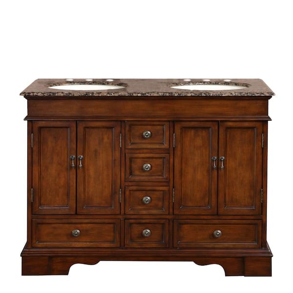 Silkroad Exclusive 48 in. W x 22 in. D Vanity in Red Chestnut with