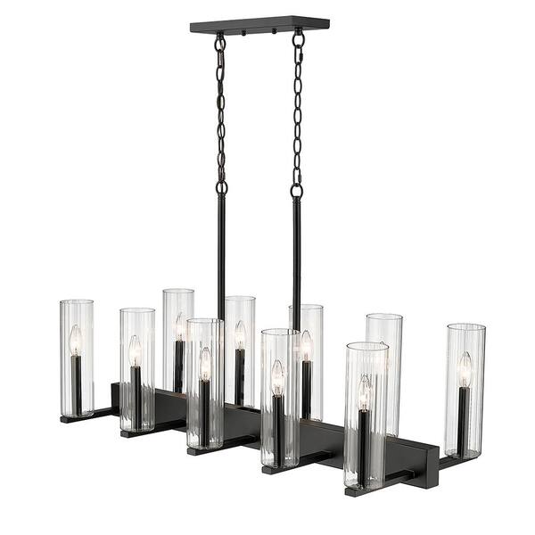 Unbranded Bowen 10-Light Matte Black Chandelier