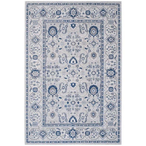 SAFAVIEH Artisan Silver 4 ft. x 6 ft. Border Floral Geometric Area Rug