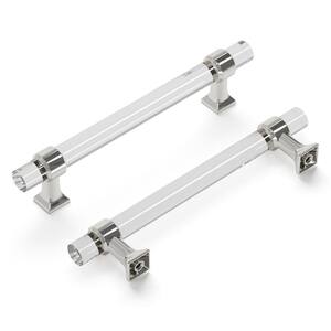 Crystal Palace 5-1/16 in. (128 mm) Center to Center Crysacrylic with Polished Nickel Glam Zinc Bar Pull (10 Pack )