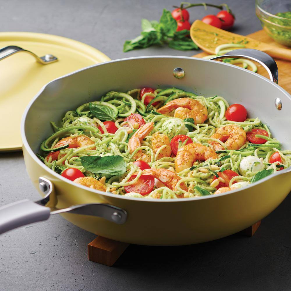 Mustard Yellow 5-Piece Non-Stick Ceramic Coated Aluminum Cookware Set