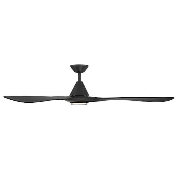 Carve 72 in. Smart Indoor/Outdoor Matte Black Standard Ceiling Fan Selectable CCT Integrated LED and Remote