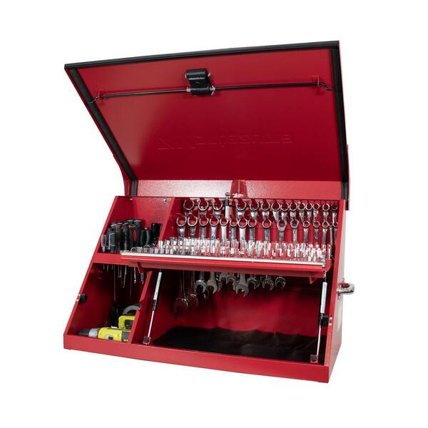 37 in. W x 18 in. D Portable Red Triangle Top Tool Chest for Sockets,  Wrenches and Screwdrivers
