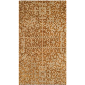 Antiquity Gold/Beige Doormat 2 ft. x 4 ft. Floral Area Rug