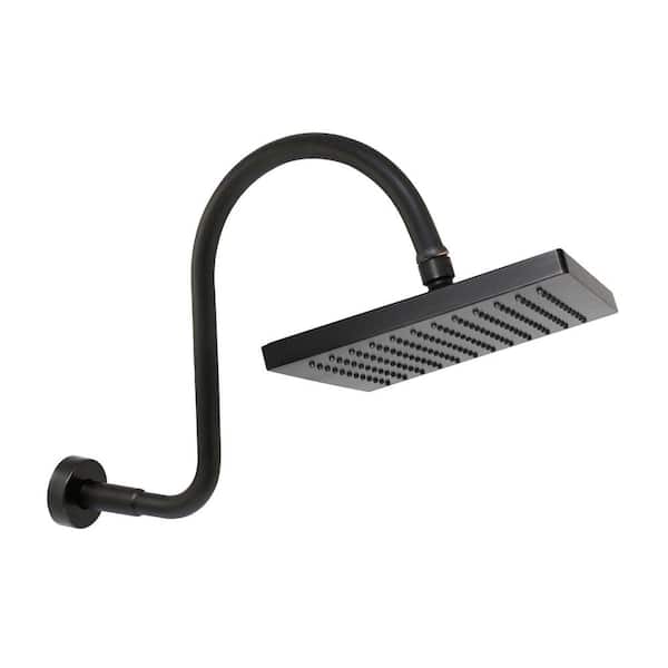 MODONA 1-Spray 8 in. Single Wall Mount Fixed Rain Shower Head in Rubbed Bronze