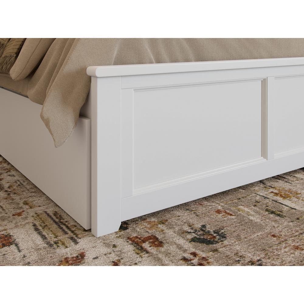 White King Solid Wood Platform Bed with Storage Drawers