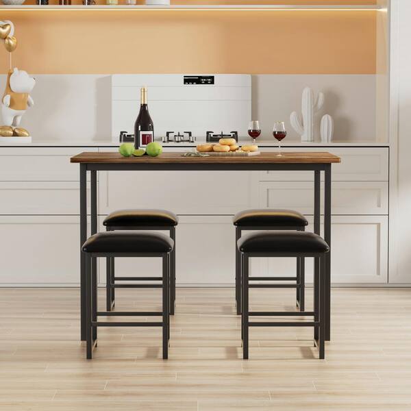 VECELO Compact Dining (Set for 4), Space-Saving Kitchen