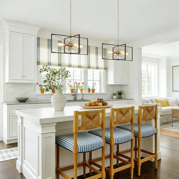 4-Light 28 in. Brass Contemporary Kit...