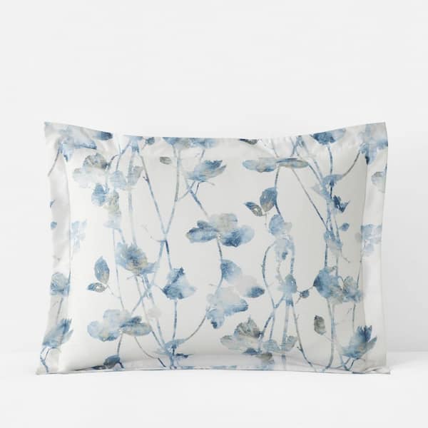 Legends Hotel Garden Leaf Wrinkle-Free Blue Multi Sateen Standard Sham