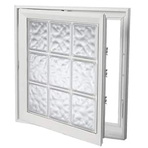 21 in. x 21 in. Left-Hand Acrylic Block Casement Vinyl Window with White Interior and Exterior