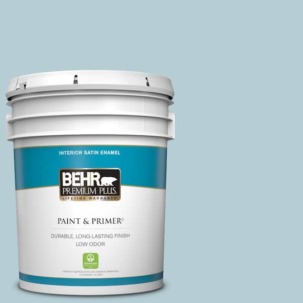 BEHR PREMIUM PLUS 5 gal. #530E-3 Sonata Satin Enamel Low Odor Interior Paint & Primer