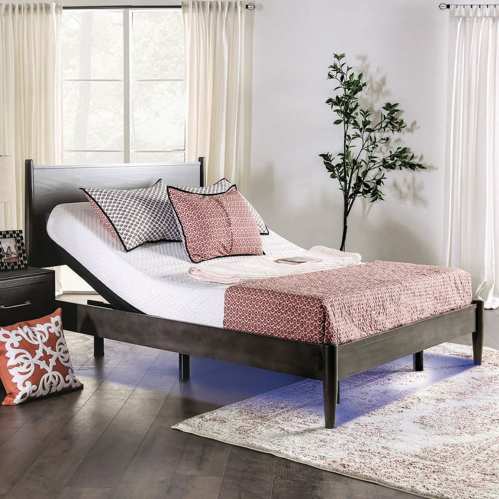 Furniture of America Harmony King Black Adjustable Bed Frame With