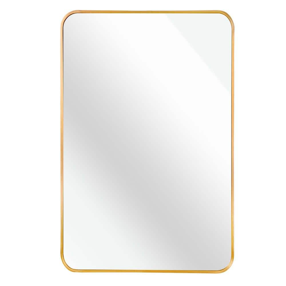 30 in. W x 40 in. H Rectangular Aluminum Framed Wall Mounted Mirror Vanity 