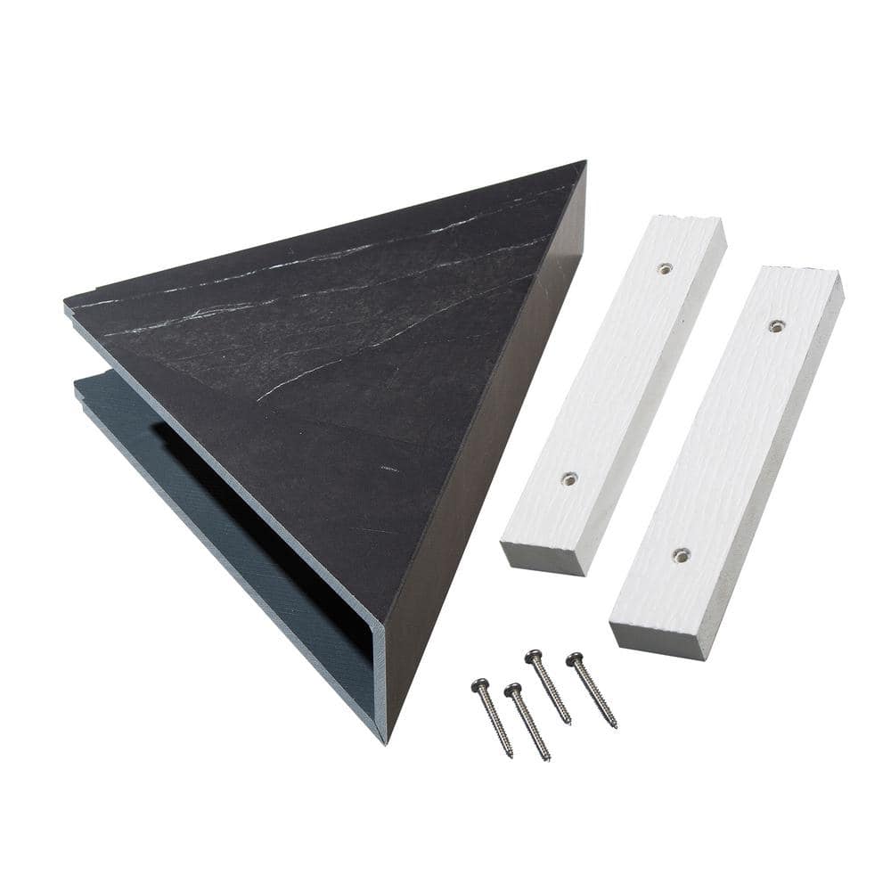 Black Ice PVC Waterproof Corner Shower Shelf