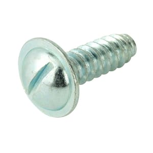 1/4 in. (14) x 3/4 in. Bright Zinc Round Washer Head/Self-Tapping Slotted License Plate Bolt (2-Piece)
