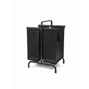 Anky Black Fabric and PVC Laundry Hamper Basket, 2-Tier with Removable 4 Bag Laundry Sorter