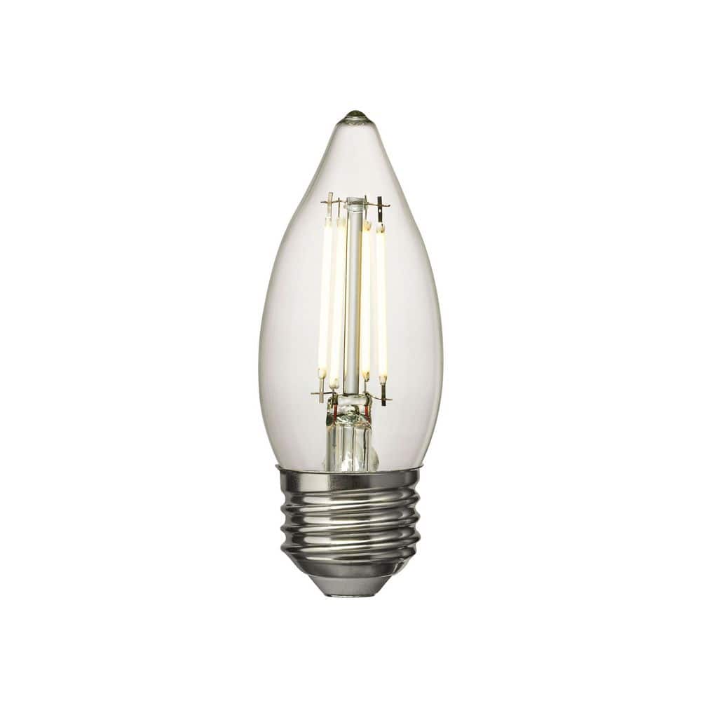 5-Watt Equivalent C11 Shape E26 Base Bright White (3000K) Dimmable Clear LED Light Bulb (1-Pack) price history on PriceWatchPro