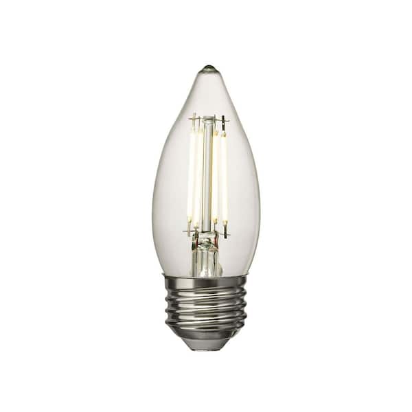 5-Watt Equivalent C11 Shape E26 Base Dimmable Clear LED Light Bulb 3000K Warm White (1-Pack)