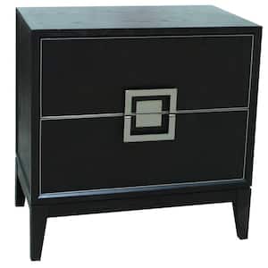 Ingrid 2 -Drawer 28 in. H x 28 in. W x 18 in. D Espresso Nightstand