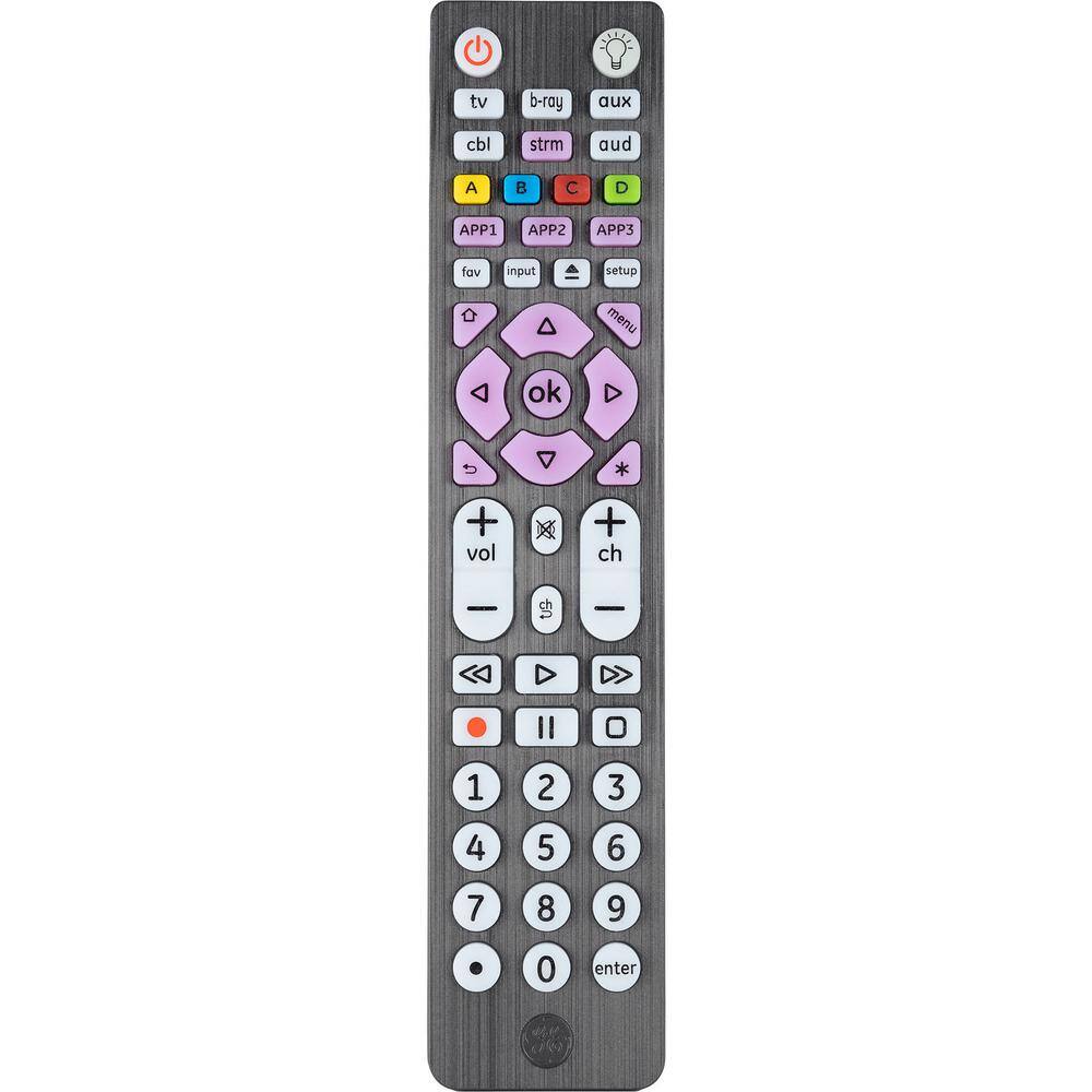 GE 6Device Universal Remote Control, Streaming in Brushed Graphite