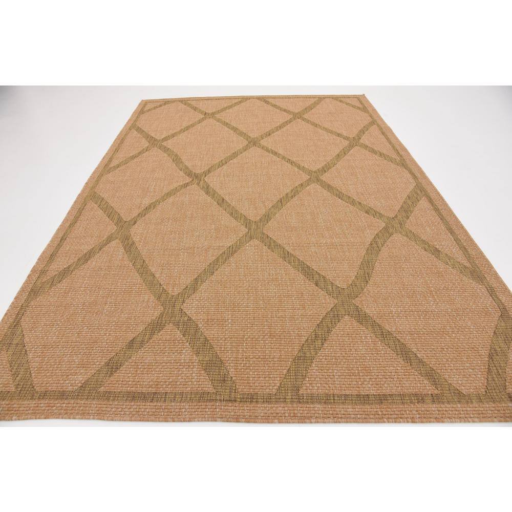 Light Brown Synthetic Reversible Rectangular Area Rug
