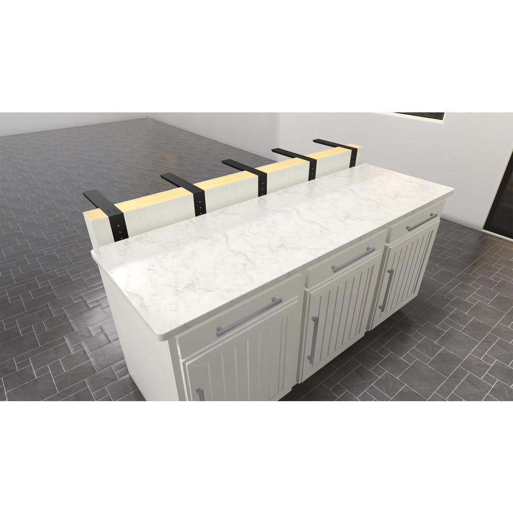 Granite-Compatible Matte Finish Kitchen Countertop Support Bracket 18"