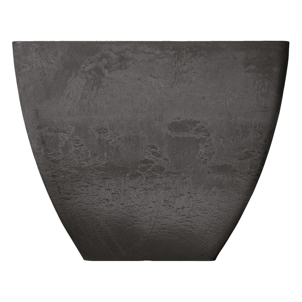 Dark Charcoal Recycled Plastic Square Planter, 16 x 16 x 13 Inches