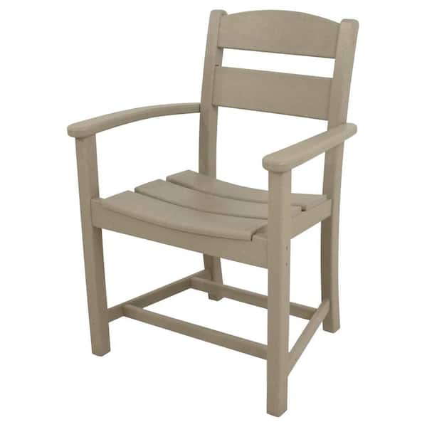 Ivy Terrace Classics Sand All-Weather Plastic Outdoor Dining Arm Chair