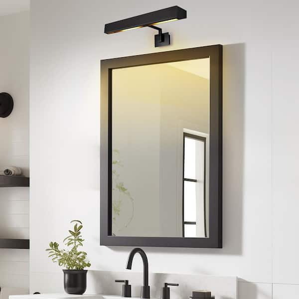 24 in. 2-Light Black Wall Sconce, Adjust Up and Down, Hardwired Picture Light, for Artwork, Gallery, Hallway, Bedroom