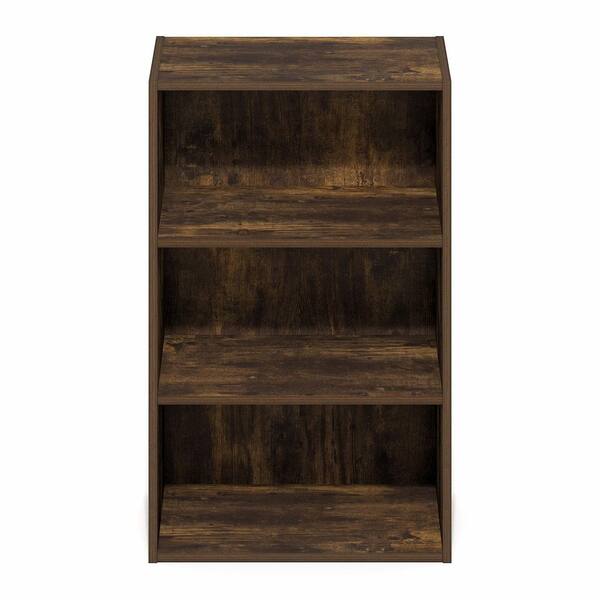 Furinno Basic 26.42 in. Tall Amber Pine Wood 3-Shelf Bookcase