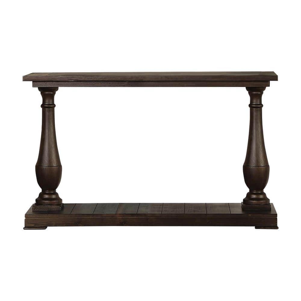 Coaster Home Furnishings 48 in. Coffee Rectangular Wood Top Console Table with Floor Shelf, Brown -  753379