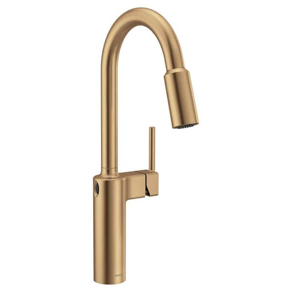 Inara Gold 16.67 in. H Touchless Pull Down Kitchen Sprayer Faucet with 360° Spout Swivel and MotionSense Wave