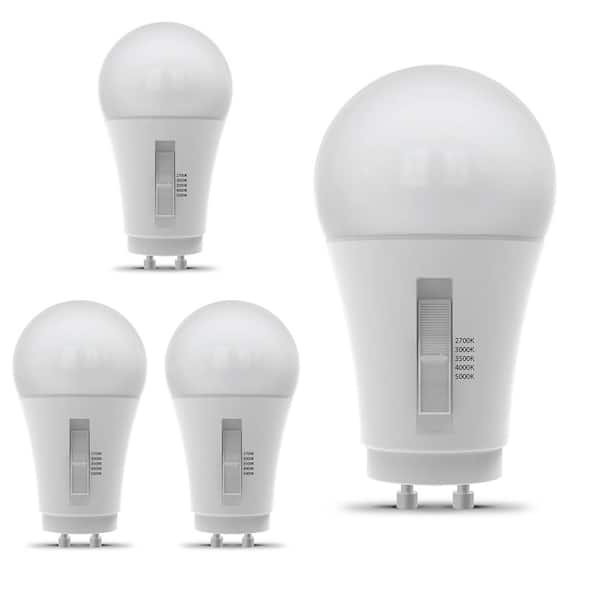 60-Watt Equivalent A19 Dimmable 90 CRI GU24 Base LED Light Bulb Selectable White 2700K/3000K/3500K/4000K/5000K (4-Pack)