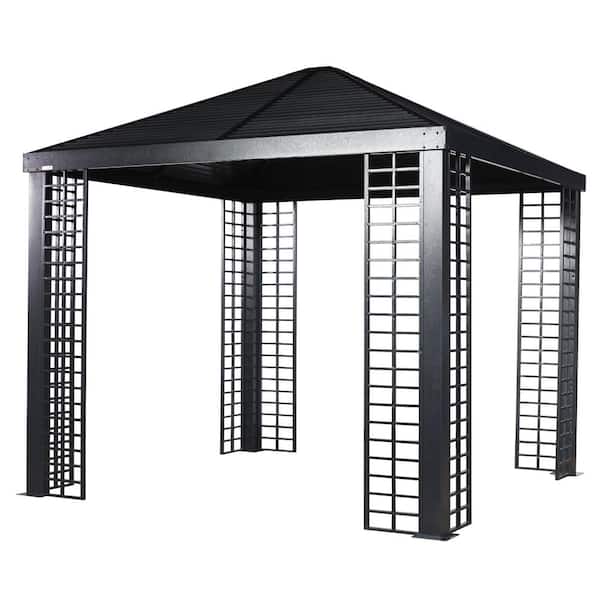 Havana 10 ft. x 10 ft. Black Aluminum Framed Gazebo