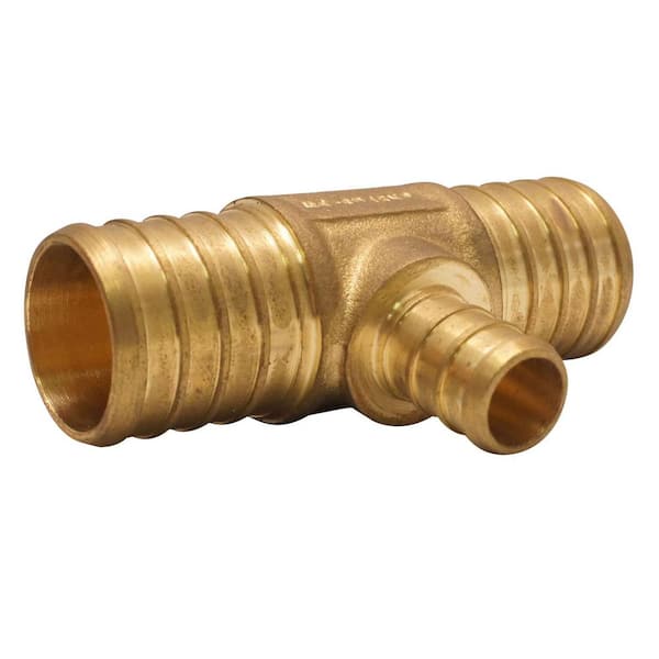 Apollo 1 in. x 1 in. x 1/2 in. Brass PEX-B Barb Reducing Tee APXT1112 - The Home  Depot