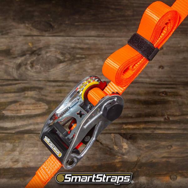 SmartStraps RatchetX Tie-Down Straps 2-Pack - 1.5" X 20ft 5000lb Strength With J-Hooks