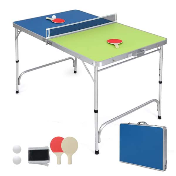 47 in. x 30 in. Mini Table Tennis Table with Adjustable Height for Indoor Outdoor