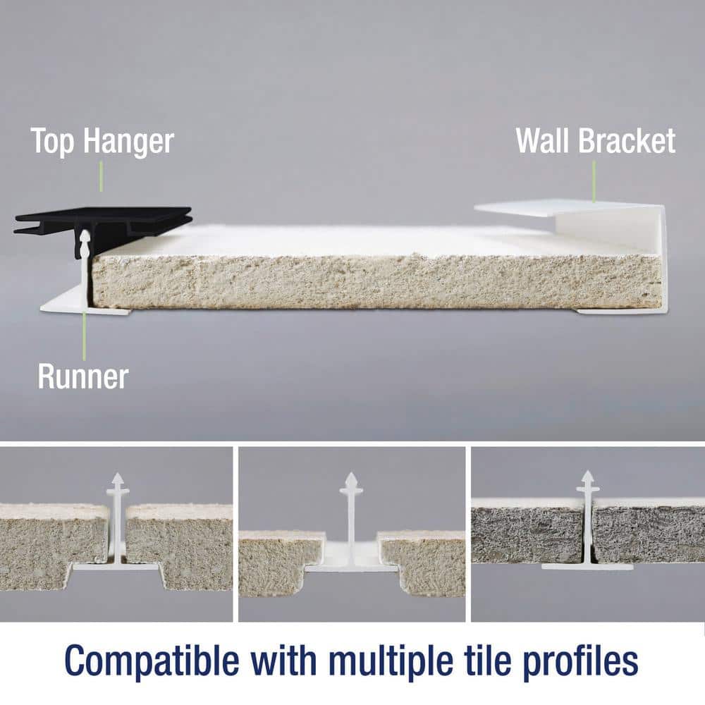 White and Black PVC Surface Mount Ceiling Grid Kit