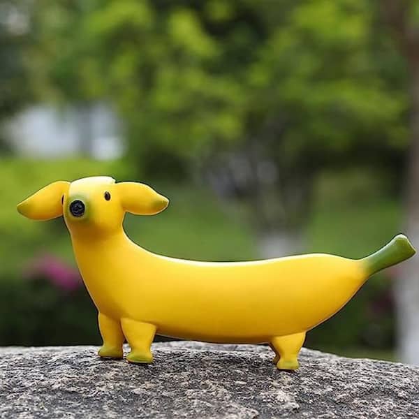 Amazon.co.jp: RZFZ バナナ犬 バナナドッグ 置物 樹脂 飾り 防水