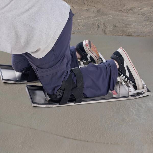2-Pair Concrete Knee Boards & Knee Pads Set - 28x8 Sliders With EVA Padding - Heavy Duty