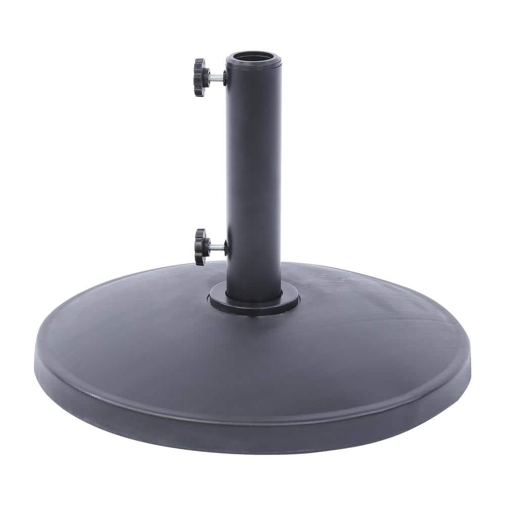 Round Free Standing Market Patio Umbrella Resin in Black - The Home Depot