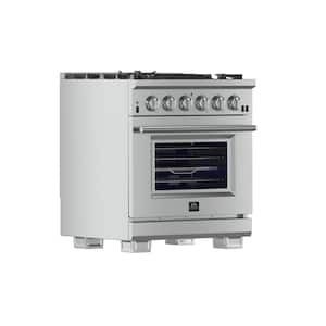 Capriasca 30 in. 4.32 cu. ft. Gas Range with 5 Gas Burners Oven in Stainless Steel