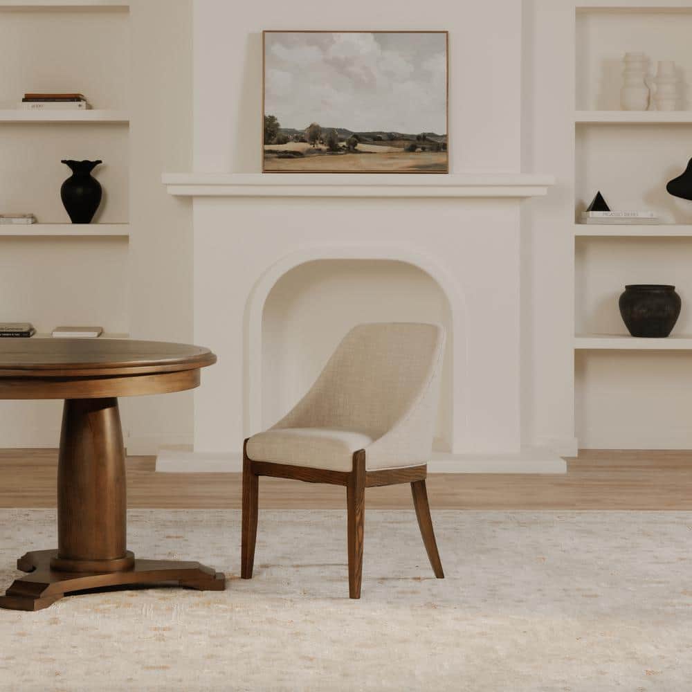 Niles Heather Beige Dining Chair, Solid Oak Frame with Polyester Upholstery price history on PriceWatchPro