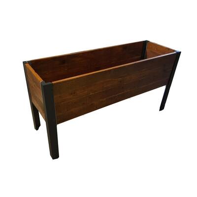 37 in. x 24 in. Urban Garden Brown Recycled Wood Planter