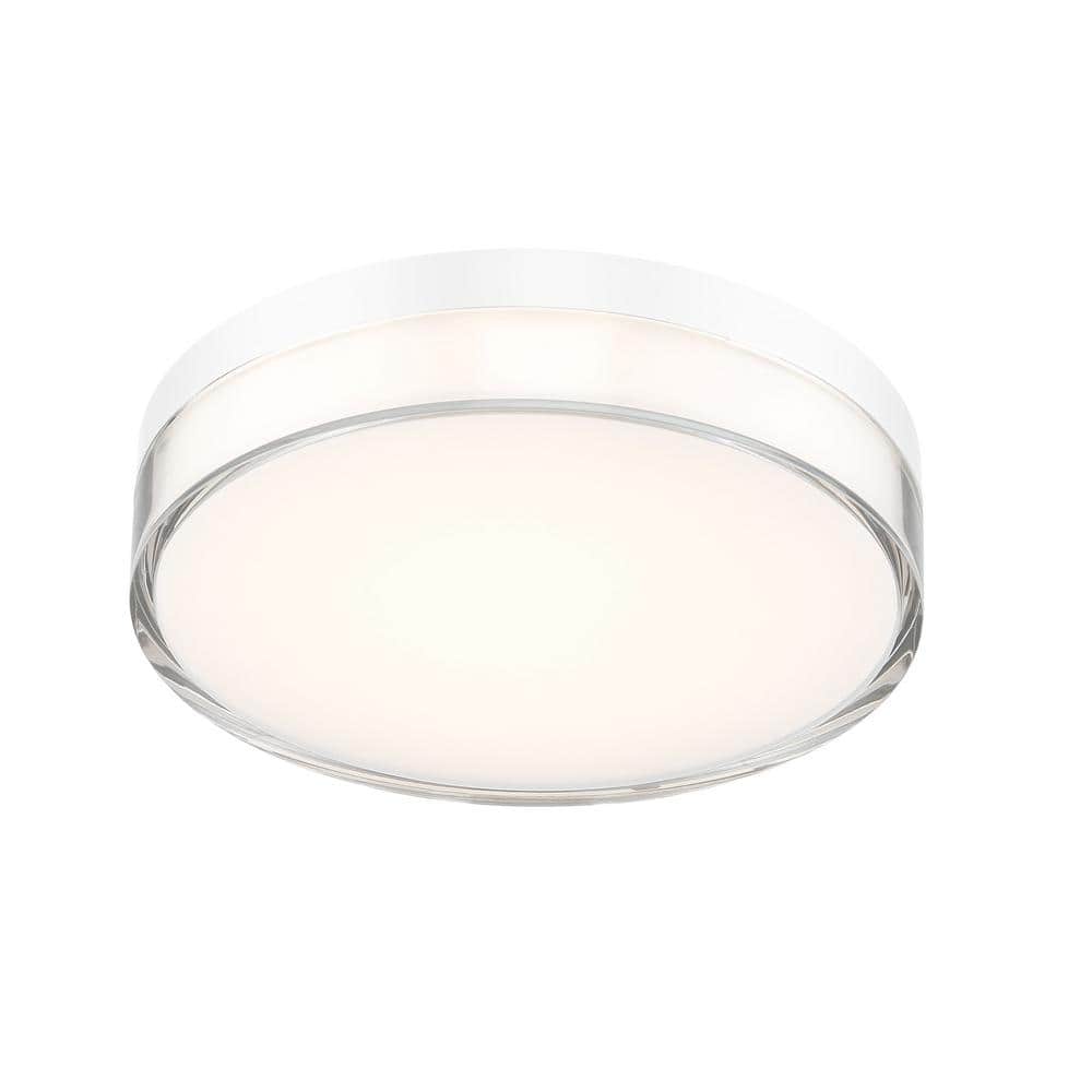 White Aluminum LED Indoor/Outdoor Flush Mount Light