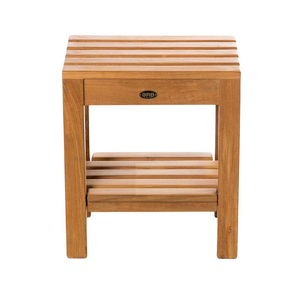 Elegant Teak Spa Shower Bench with Removable Shelf