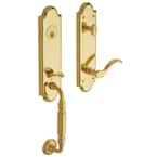 Baldwin      Estate Collection Manchester Single Cylinder Lifetime Polished Brass Left-Handed Door Handleset with Wave Door Lever